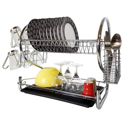 Tatkraft Helga Сушилка для посуды хромированная 2 уровня Кухонные принадлежности