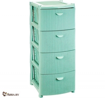 Комод Вязание (4 секции) фисташковый Комоды пластиковые