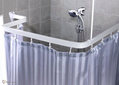 Карниз для ванной комнаты гнущийся 300 см Хром Шторки и карнизы