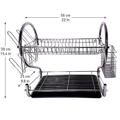 Tatkraft Helga Сушилка для посуды хромированная 2 уровня Кухонные принадлежности