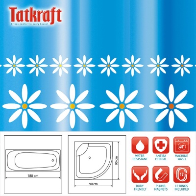 Tatkraft Chamomile Тканевая штора для ванной комнаты Шторки и карнизы