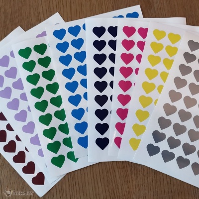 Поощрительные наклейки Цветные Сердечки 432 шт. Поощрительные наклейки