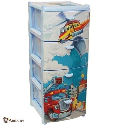 Детский комод Альт Деко (4 секции) спасатели Детские пластиковые комоды