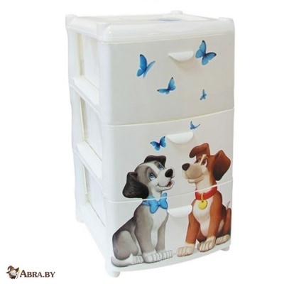 Комод для игрушек Альт Деко (3 секции) щенки Детские пластиковые комоды