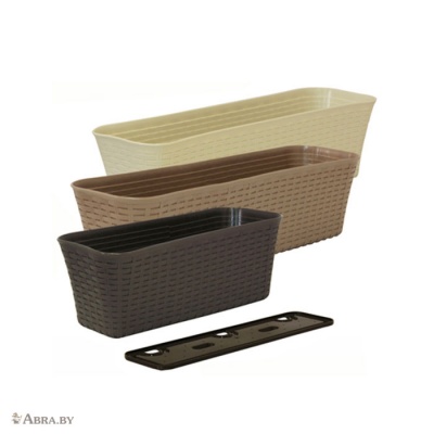 Ящик балконный Ротанг 600 мм с поддоном бежевый Балконные ящики