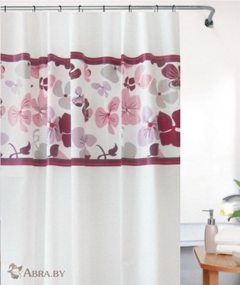 Шторка для ванной комнаты Pink Nature Шторки и карнизы