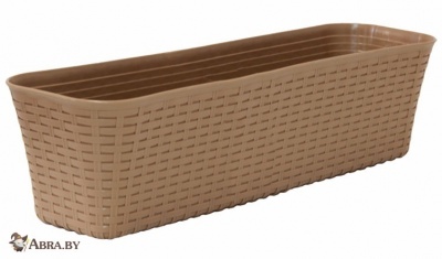Ящик балконный Ротанг 600 мм с поддоном бежевый Балконные ящики