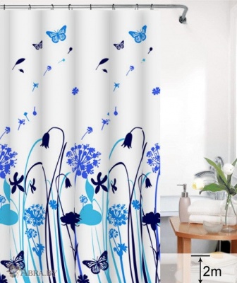 Шторка для ванной комнаты Wild flowers Blue Шторки и карнизы