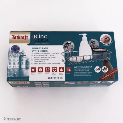 Tatkraft Ring Lock Полка фигурная с 2-мя крючками Подвесные аксессуары